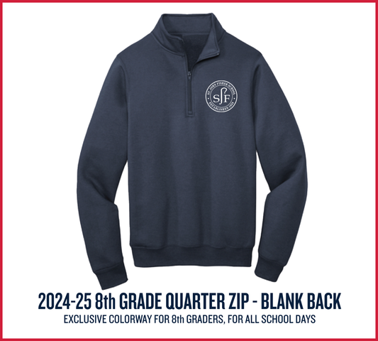 8th GRADE EXCLUSIVE COLORWAY: 2024-25 School Uniform Quarter Zip with blank back (no name)