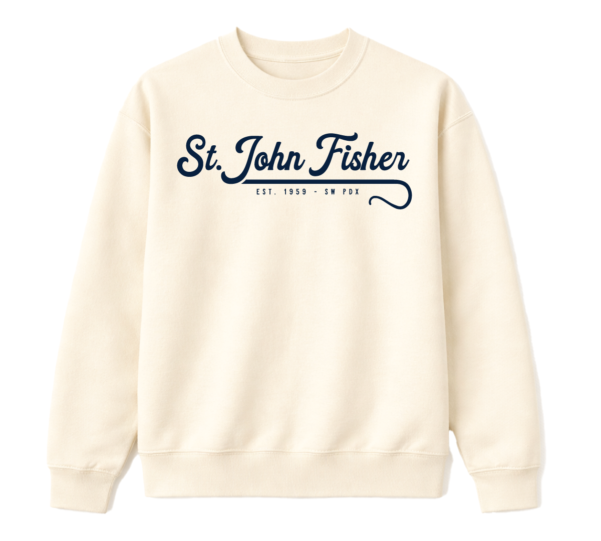 Script with Staff Crew Neck - Navy Graphic