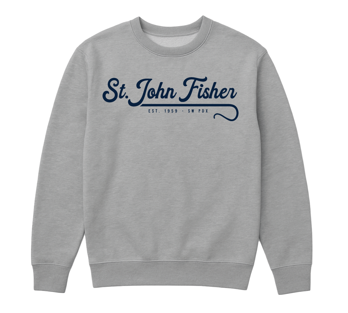Script with Staff Crew Neck - Navy Graphic