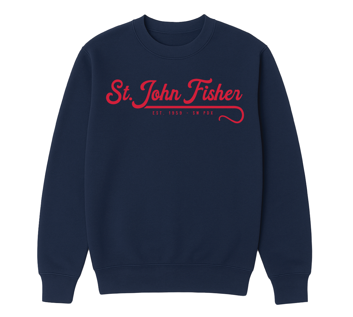 Script with Staff Crew Neck - Red Graphic