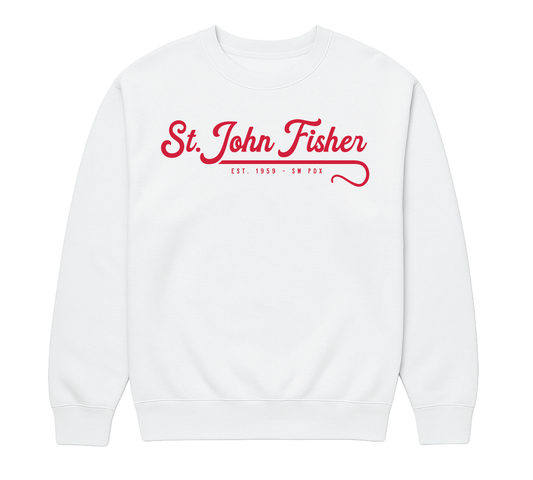 Script with Staff Crew Neck - Red Graphic
