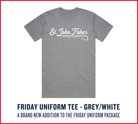 Script With Staff Friday Uniform Tee (grey/white) - Youth and Adult Unisex