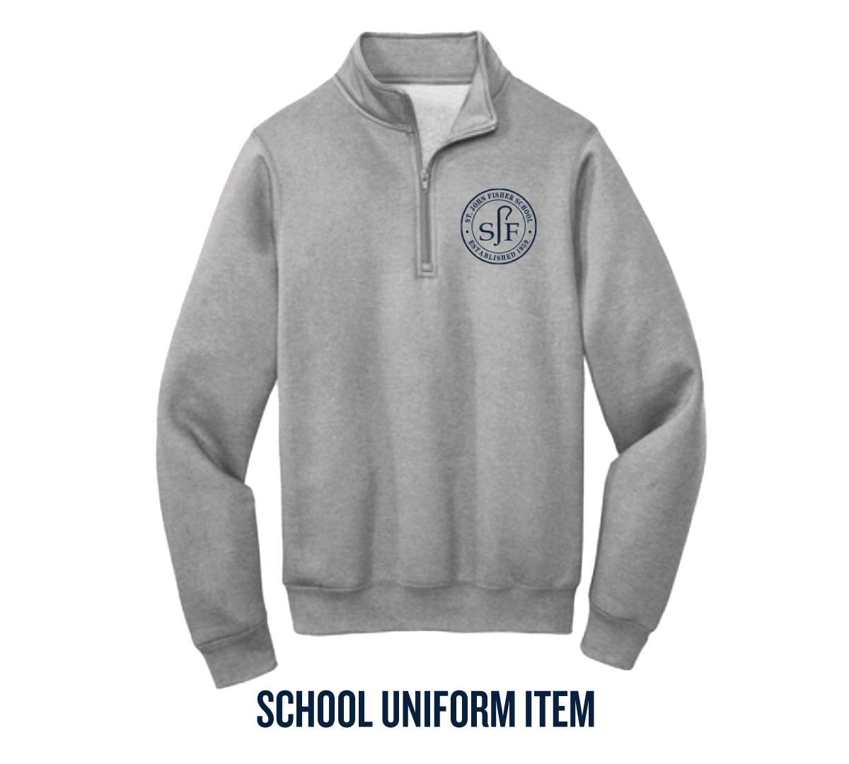 Uniform Quarter Zip - Grey (adult sizes)