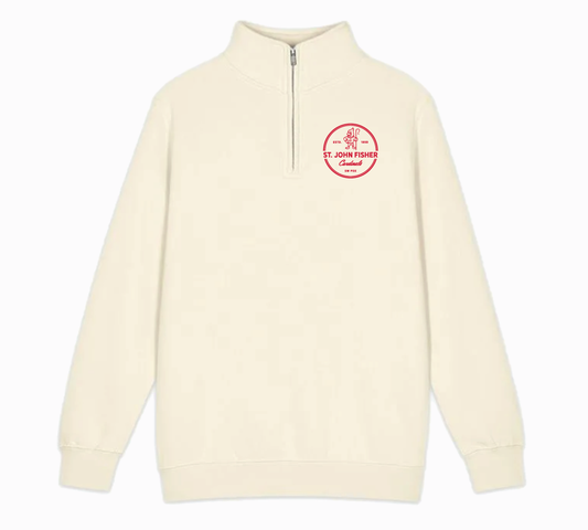 Circular Badge Quarter Zip - Cream