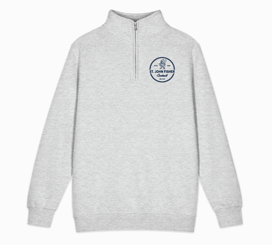 Circular Badge Quarter Zip - Grey