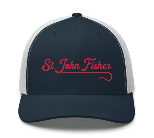 Script Trucker Cap - Navy/White
